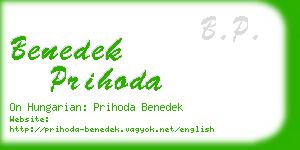 benedek prihoda business card